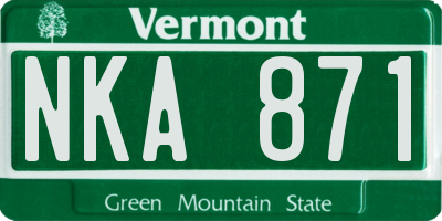 VT license plate NKA871