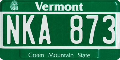 VT license plate NKA873