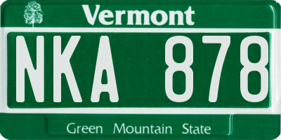 VT license plate NKA878