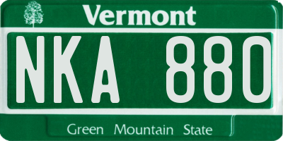 VT license plate NKA880