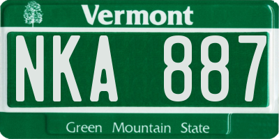 VT license plate NKA887