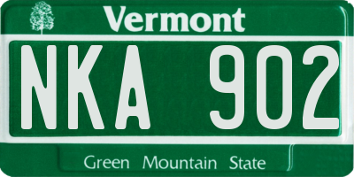 VT license plate NKA902