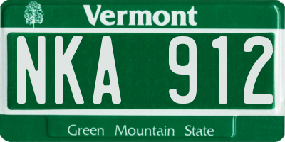 VT license plate NKA912