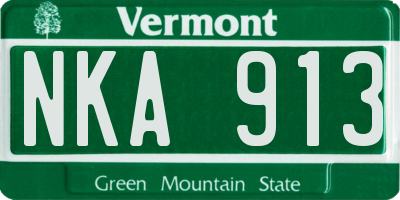 VT license plate NKA913
