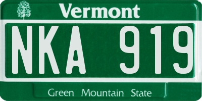 VT license plate NKA919