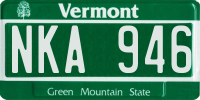 VT license plate NKA946