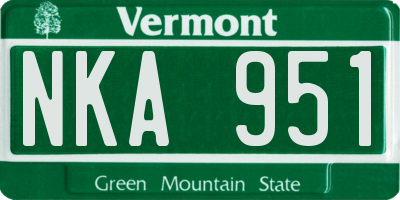 VT license plate NKA951