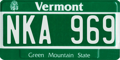 VT license plate NKA969