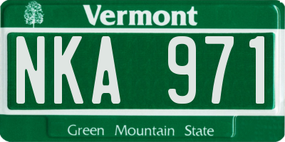 VT license plate NKA971