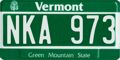 VT license plate NKA973