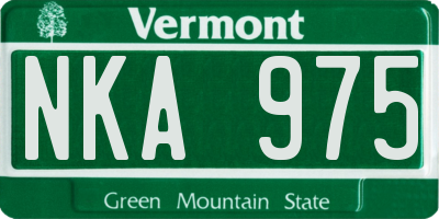 VT license plate NKA975