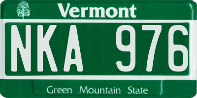 VT license plate NKA976