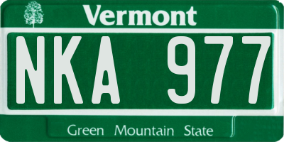 VT license plate NKA977