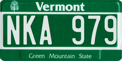 VT license plate NKA979