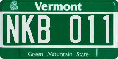 VT license plate NKB011