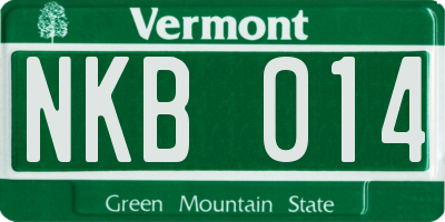 VT license plate NKB014