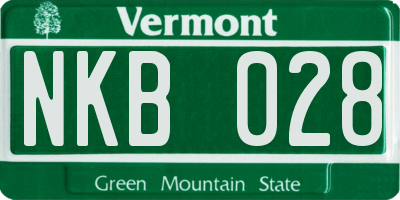 VT license plate NKB028