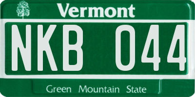 VT license plate NKB044