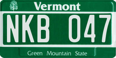 VT license plate NKB047
