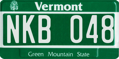 VT license plate NKB048