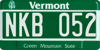 VT license plate NKB052