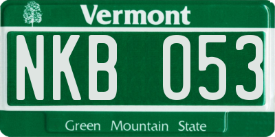 VT license plate NKB053