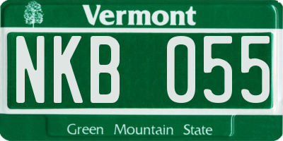 VT license plate NKB055
