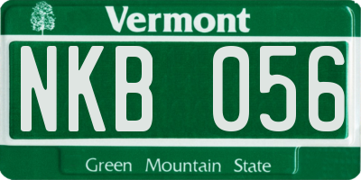VT license plate NKB056