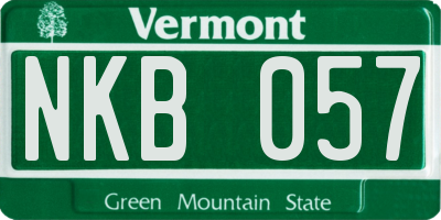 VT license plate NKB057