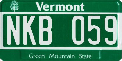 VT license plate NKB059