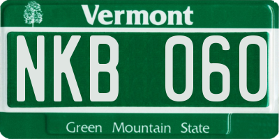 VT license plate NKB060