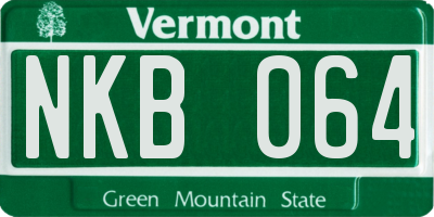 VT license plate NKB064