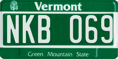 VT license plate NKB069