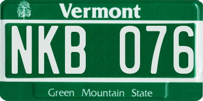 VT license plate NKB076