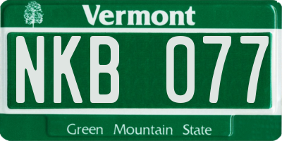 VT license plate NKB077