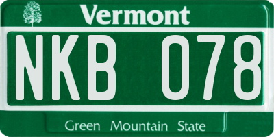 VT license plate NKB078