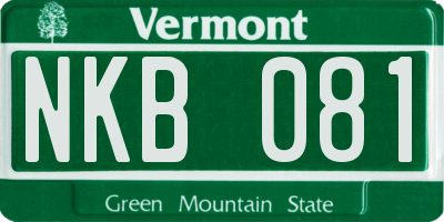 VT license plate NKB081