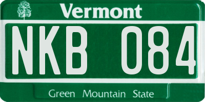 VT license plate NKB084