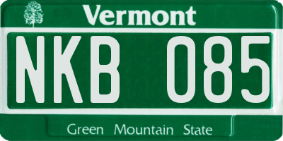 VT license plate NKB085