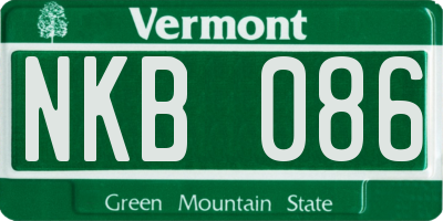 VT license plate NKB086