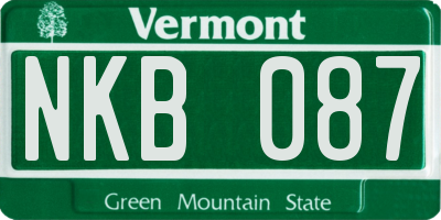 VT license plate NKB087