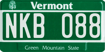 VT license plate NKB088