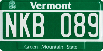 VT license plate NKB089