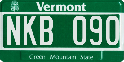 VT license plate NKB090