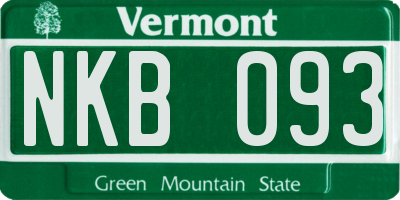 VT license plate NKB093