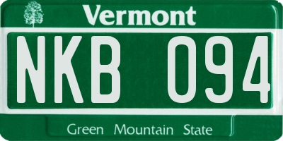 VT license plate NKB094