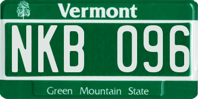 VT license plate NKB096