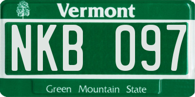 VT license plate NKB097