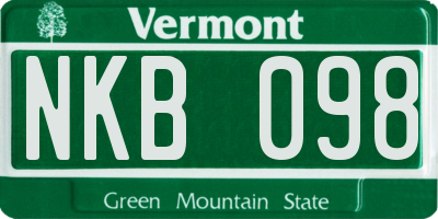VT license plate NKB098