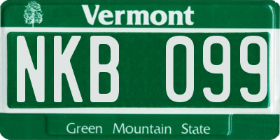 VT license plate NKB099